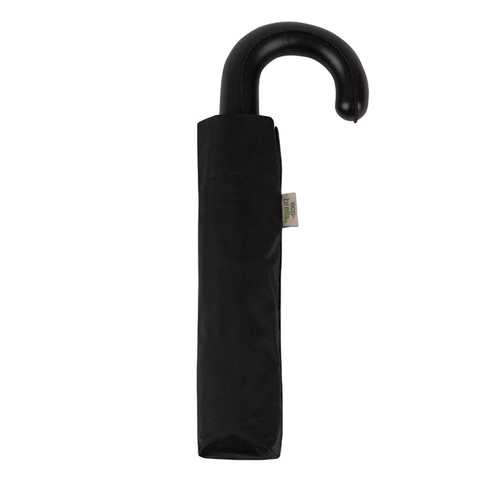 totes® Manual Leatherette Crook Umbrella Black (3 Section) Extra Image 2